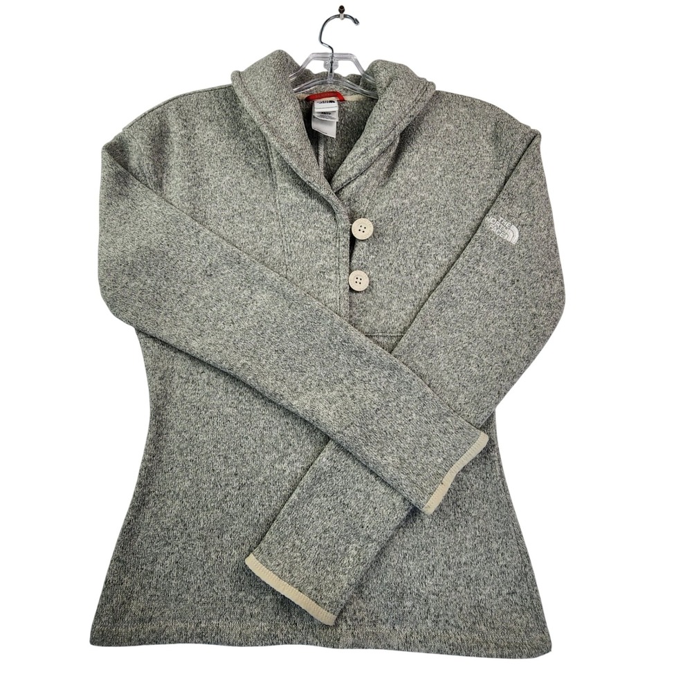 The North Face XS Gray Shawl Collar Fleece Pullover Sweater Gorpcore Hiking Cozy